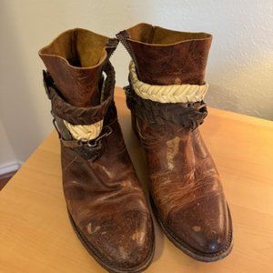 Freebird Brown Leather Booties Size 10